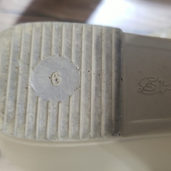 SKEMO Beige, Rhinestone & Turquoise Beaded Wedge Ankle Wrap Sandals - Picture 10 of 14